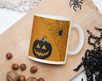 Halloween Pumpkin Mug Wrap Sublimination PNG, Spooky Season, Halloween Decor