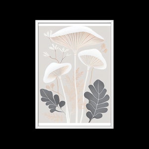 Mushroom Wall Art, Instant Download, Home Decor, Wall Art Print, Botanical Print, Mushroom Lover Gift, Digital Print