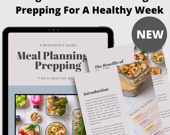 Meal Prep Guide With Recipes For Beginners, Customizable, Edit in Canva, Nutrition Ebook Template, Done For You Content, Nutrition Coaching