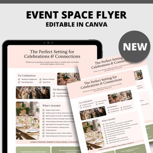 Editable Event Space Flyer Template | Canva Venue Rental Marketing Flyer | Business & Celebration Brochure | Wedding Venue Instant Download