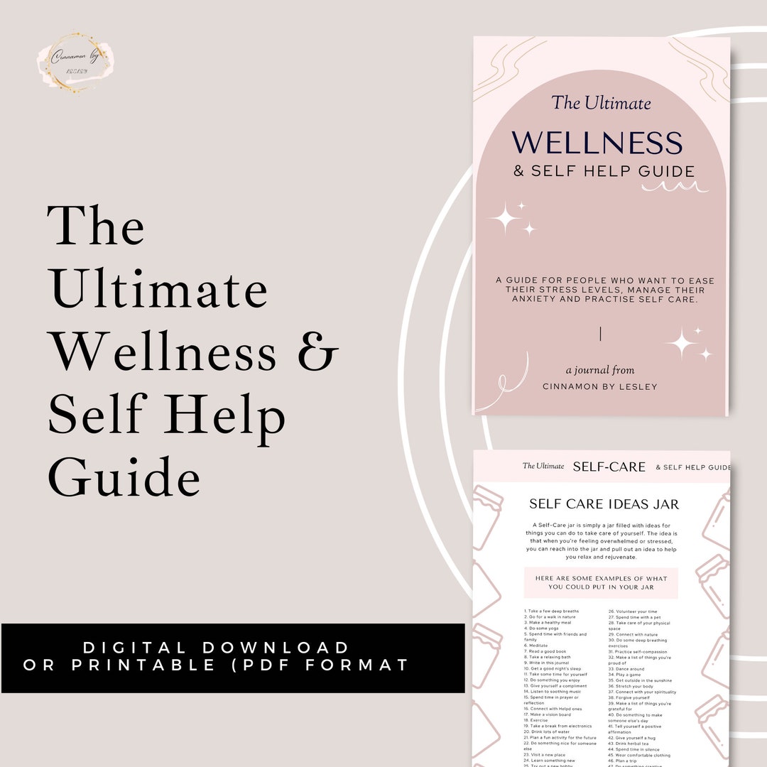 The Ultimate Wellness & Self Help Guide Journal, Self Care, Wellness,  Printable, Mental Health, Mindfulness Journey, Gift for Her 