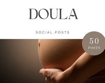 Birth Doula Editable Canva Social Media Posts, Instagram Doula Template Bundle, Digital Download, Midwife, Birth Posts, Bonus Ebook