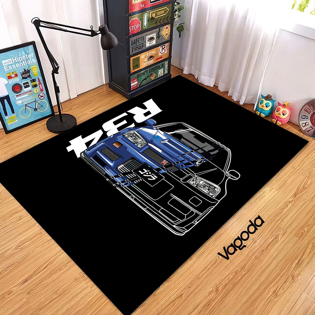 Nissan Skyline R34 GTR Legend Car Rug Personalized Carpet Etsy