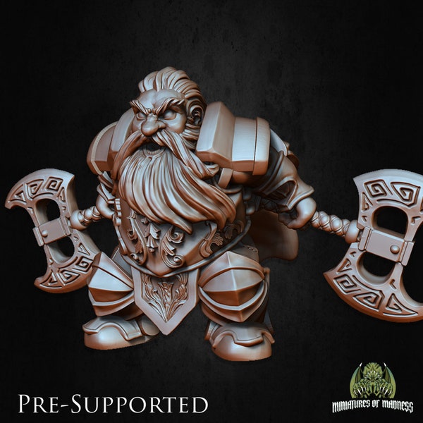 Dungeons & Dragons Sinar The Fearless Dwarf Fighter Miniatures for Pathfinder 2E, Perfect for 32/28mm Scale Tabletop RPGs Unpainted