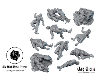 Corpses Set - Vae Victis | Noble | Human | Male | Female | Hunter | Villager | Bundle | Merchant | Adventurer | Wargaming | Pathfinder | D&D