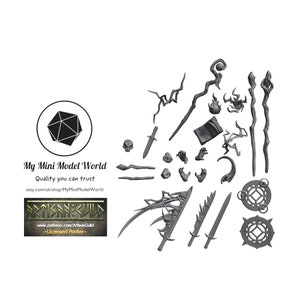 Artisan Guild Standalone Weapons and Hands ( Arcanist Guild ) - DnD TTRPG Wizard Miniature, RPG Mage Elemental, Fantasy Game Piece