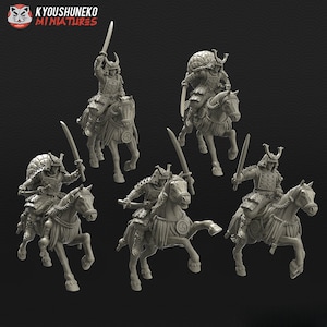 Japanese Samurai Sword Riders Set | Japanese Yokai Kensei for Test of Honour | Feudal Wargaming Tabletop | Kyoushuneko Miniature