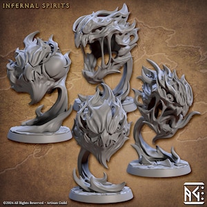 Artisan Guild | Infernal Spirit Flames Raid Temple Ifrit | Minis, dragons dungeons fantasy wargame DnD abyss cannons TTRPG