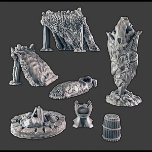 Dungeons & Dragons Ice Tribe Accessories Scatter Terrain Scenery for Pathfinder 2E, Tabletop RPGs Wargaming Unpainted