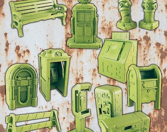 Wasteland City Scenery Set #1 | Beyond the Badlands | D&D Wasteland for Pathfinder 2E | 32/28mm Tabletop RPG, Wargaming