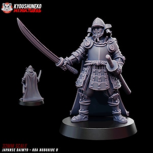 Japanese Daimyo Oda Nobuhide B Miniature | Japanese Yokai Kensei for Test of Honour | Feudal Wargaming Tabletop Gam | Kyoushuneko Miniatures