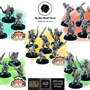 D&D Ultimate Monster Pack - 24 Minis for Pathfinder 2E - Includes Orcs, Goblins, Kobolds, Gnolls, Bandits | 32/28mm Tabletop RPG, Wargaming
