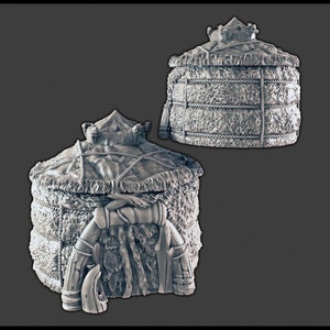 Dungeons & Dragons Ice Tribe Hut - Lodge Scatter Terrain Scenery for Pathfinder 2E, Tabletop RPGs Wargaming Unpainted