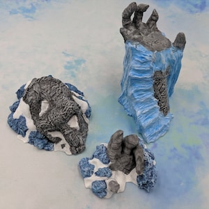 Dungeons & Dragons &quot;The Warden&quot; Buried Frozen Statue Scatter Terrain Scenery for Pathfinder 2E, Tabletop RPGs Wargaming Unpainted
