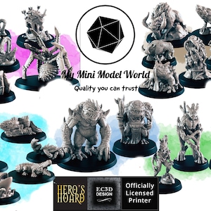 D&D Ultimate Monster Pack 3 - 20 Minis for Pathfinder 2E Includes Oozes, Spiders, Blights, Aquatics, Animals | 32/28mm Tabletop, Wargaming