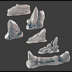 Dungeons & Dragons Icy Walls / Cover Scatter Terrain Scenery for Pathfinder 2E, Tabletop RPGs Wargaming Unpainted