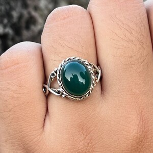 Green Onyx Ring, Beautiful Ring, Handmade Ring, 925 Silver Ring, Natural Onyx, Gemstone Ring, Designer Ring, Onyx Jewelry, Boho Ring