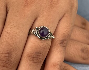 Amethyst Ring, Beautiful Ring, 925 Silver Ring, Natural Amethyst, Gemstone Ring, Handmade Ring, Boho Ring, Amethyst Jewelry, Christmas Offer
