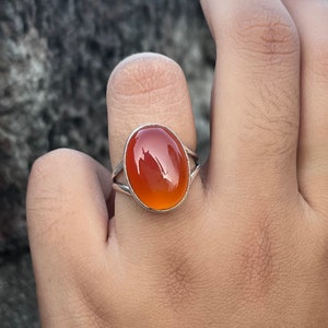 Carnelian Ring, 925 Silver Ring, Handmade Ring, Boho Ring, Natural Carnelian, Beautiful Ring, Carnelian Jewelry, Gemstone Ring, Gift Her