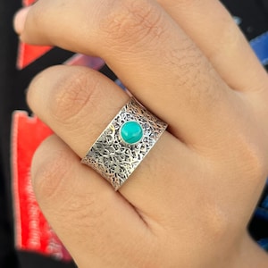 Turquoise Ring, Handmade Ring, 925 Silver Ring, Natural Turquoise, Gemstone Ring, Beautiful Ring, Boho Ring, Turquoise Jewelry, Gift Her