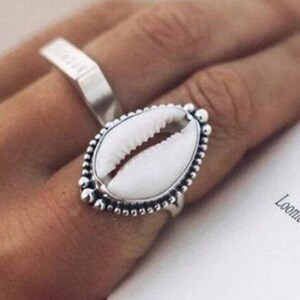 Money Cowrie Shell Ring, Statement Ring, Genuine Ring, Handmade Ring, Gemstone Ring, 925 Silver Ring, Boho Ring, Dainty Ring, Women Ring