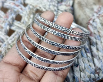 6 Set of Bangle, 925 Silver Bangle, Designer Bangle, Handmade