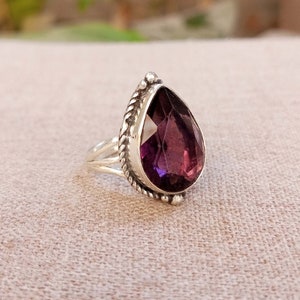 Amethyst Gemstone Ring, Genuine Ring, Designer Ring, Handmade Ring, Beautiful Ring, Women Ring, Solid 925 Sliver Ring, Natural Amethyst