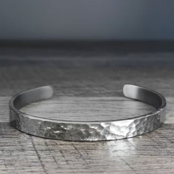 Personalized 925 Sterling Silver Bangle, Bangle For Men, Bangle For Women, Adjustable Silver Bangle, Handmade Bangle, Hammer Design Bangle