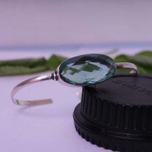 Aquamarine Bangle, Beautiful Bangle, Women Bangle, Solid 925 Sterling Silver Bangle, Gemstone Bangle, Handmade Bangle, Valentine Day Gift