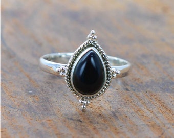 Black Onyx Gemstone Ring, Statement Ring, Handmade Ring, 925 Silver Ring, Boho Ring, Genuine Ring, Promise Ring, Women Ring, Gift For Women