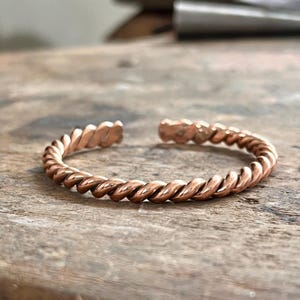 Pure Copper Bangle, Handmade Bangle, Adjustable Bangle, Twisted Copper Bangle, Boho Bangle, Women Bangle, Anniversary Gift, Copper Bangle