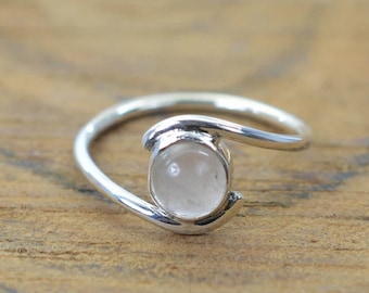 Rose Quartz Gemstone Ring, Statement Ring, Genuine Ring, Handmade Ring, 925 Silver Ring, Boho Ring, Dainty Ring, Women Ring, Gift For Women