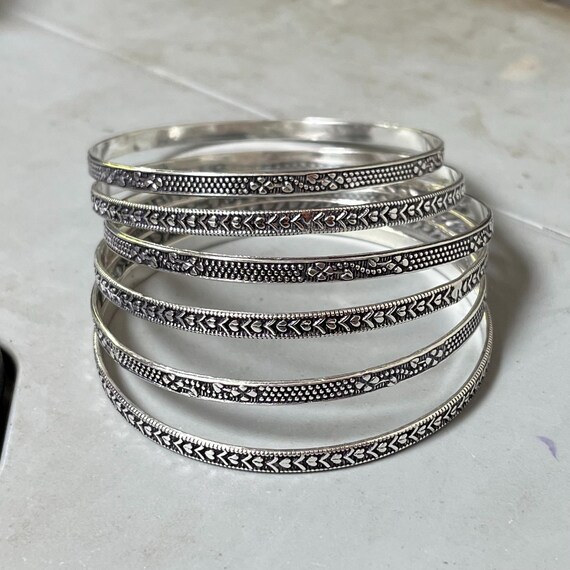 6 Set Designer Bangle, Handmade Bangle, Women Bangle, 925 Sterling