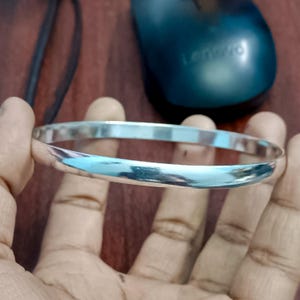 Silver Bangle, Solid 925 Sterling Silver Bangle, Thick Heavy Domed Silver Bangle, Stackable Bangle, Chunky Silver Bracelet, Round Bangles