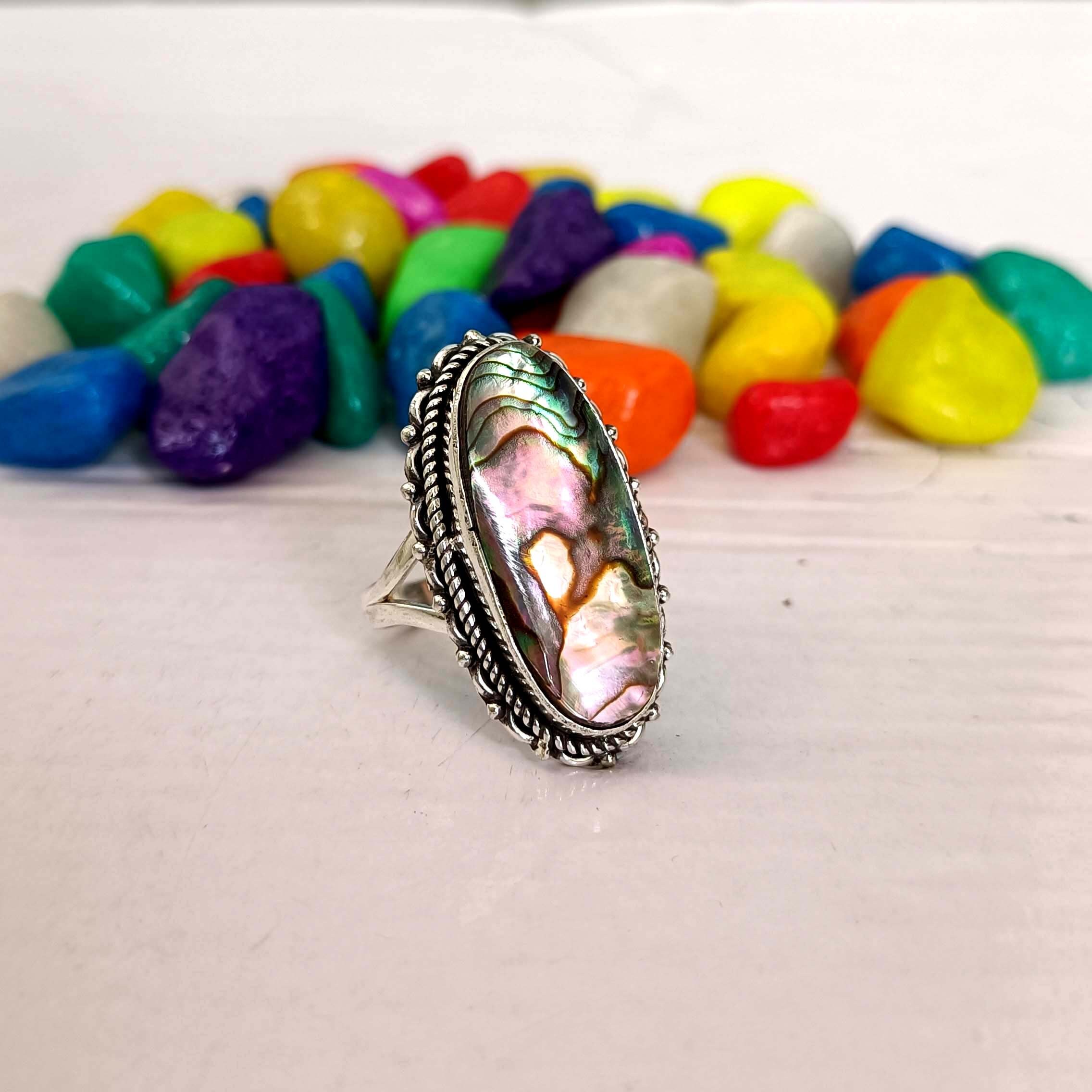 Handmade Natural Abalone Shell & White Royal Shell Gems Silver Plated Necklace Pendant - Flower