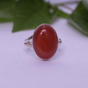 Carnelian Ring, 925 Silver Ring, Gemstone Ring, Handmade Ring, Dainty Ring, Boho Ring, Women Ring, Natural Carnelian, Promise Ring, Gift Her