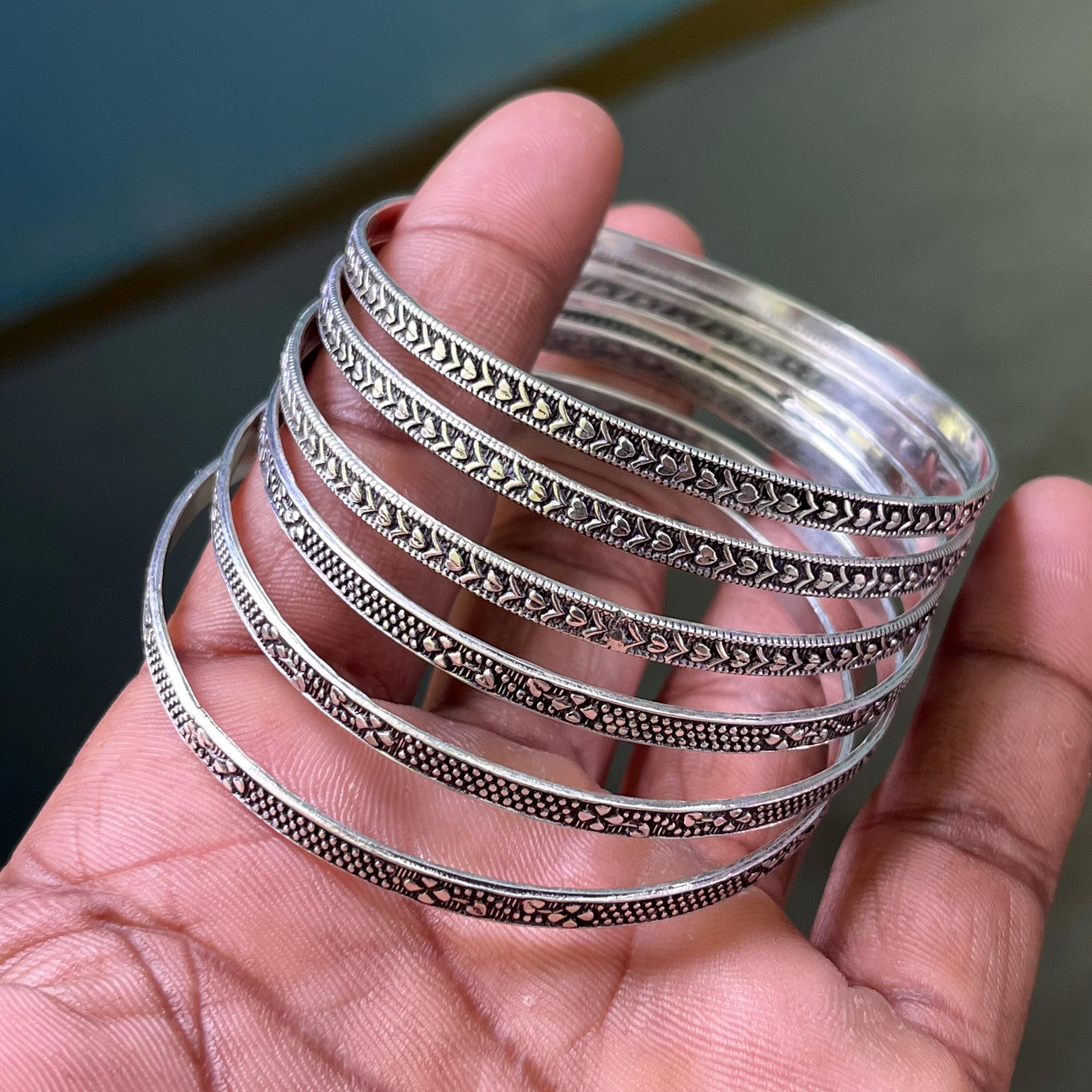 6 Set Designer Bangle, Handmade Bangle, Women Bangle, 925 Sterling