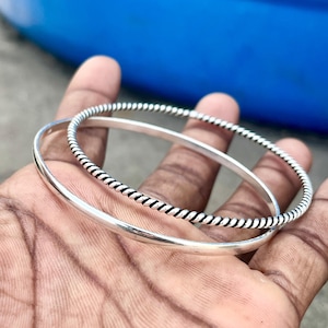Star & Moon Bangle, 925 Silver Bangle, 2 Set Bangle, Handmade Bangle, Designer Bangle, Women Bangle,Dainty Bangle,Silver Bangle, Set For Her