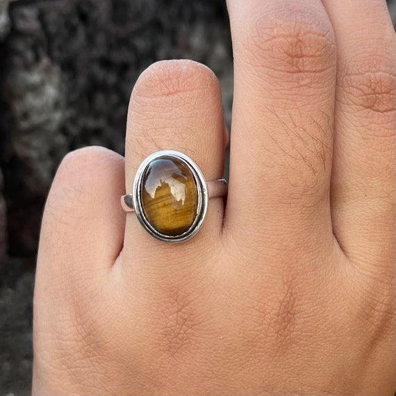 Natural Tiger Eye professionnellement Gemstone Ring