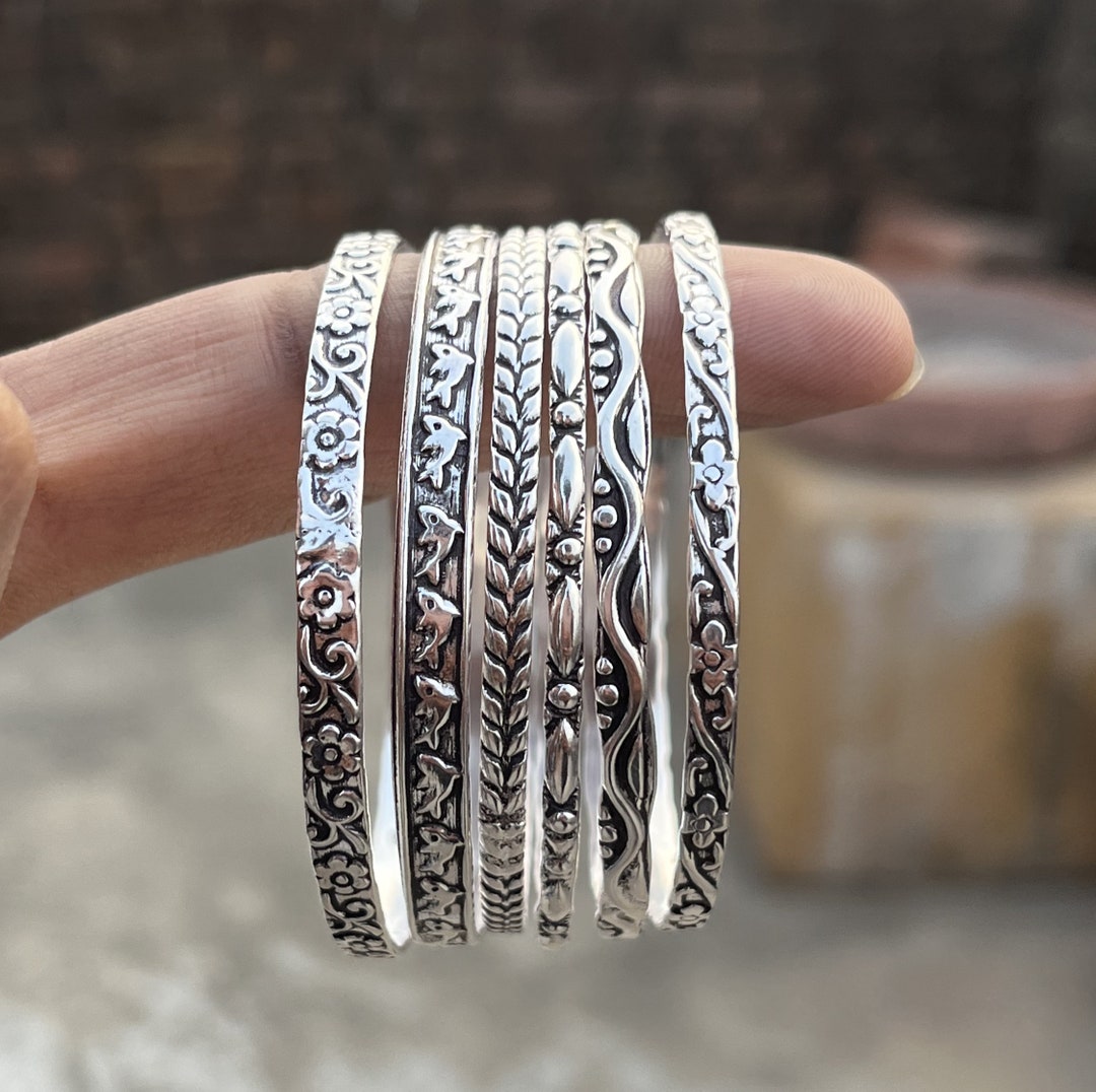 925 Sterling Silver Classic Simple Bangle-Lightweight Spring
