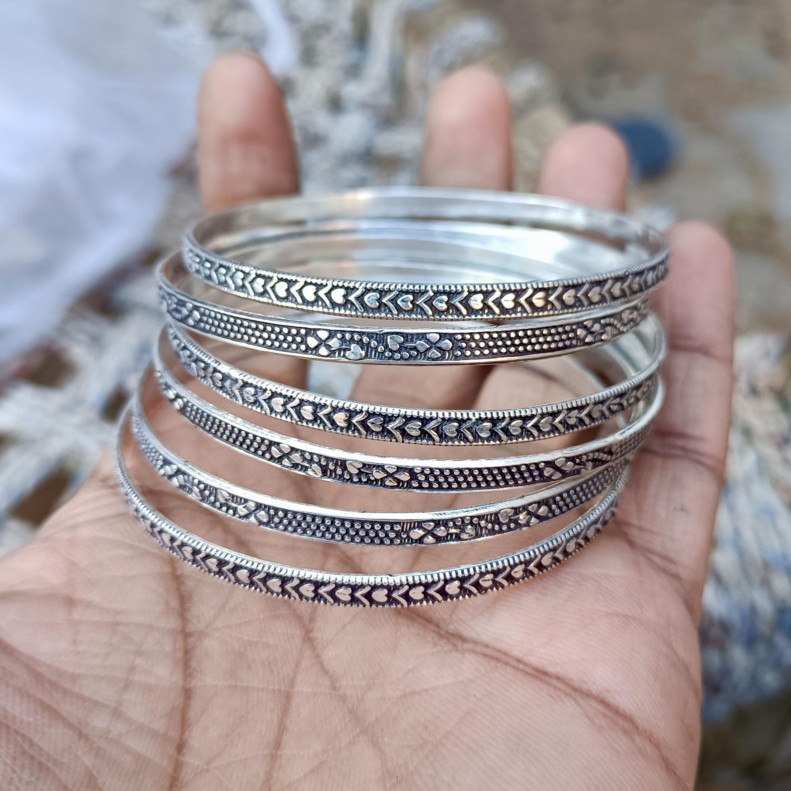 6 Set of Bangle, 925 Silver Bangle, Designer Bangle, Handmade