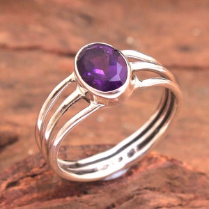 Amethyst Ring, Natural Amethyst, Handmade Ring, Gemstone Ring, 925 Silver Ring, Statement Ring, Wedding Ring, Promise Ring, Women Ring
