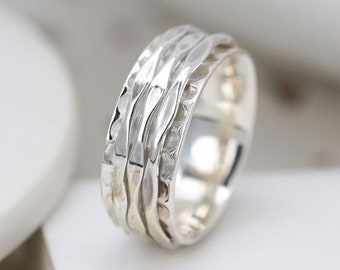 Spinner ring, handgemaakte ring, Boho ring, fidget ring, 925 zilveren ring, meditatie ring, angst ring, vrouwen ring, vintage ring, cadeau voor haar