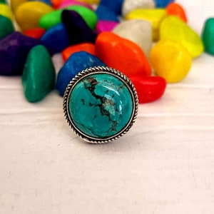 Blue Turquoise Ring, Gemstone Ring, Handmade Ring, 925 Silver Sterling Ring, Turquoise Jewelry, Promise Ring, Women Ring, Statement Ring
