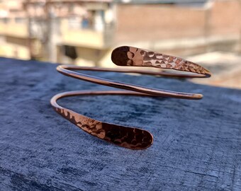 Copper Healing Bangle, Copper Cuff Bangle , Copper Bangle Bangle, Wrap Bangle , Adjustable Copper Bangle, Anniversary Copper Jewelry, Gift