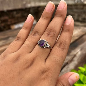 Amethyst Ring, Handmade Ring, Designer Ring, Beautiful Ring, Women Ring, 925 Silver Ring, Gemstone Ring, Boho Ring, Natural Amethyst