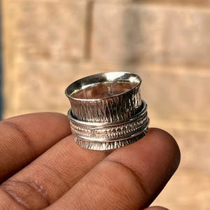 Spinner Ring, Band Ring, 925 Silver Ring, Handmade Ring, Dainty Ring, Anxiety Ring, Worry Ring, Fidget Ring, Spin Ring, Anniversary Ring