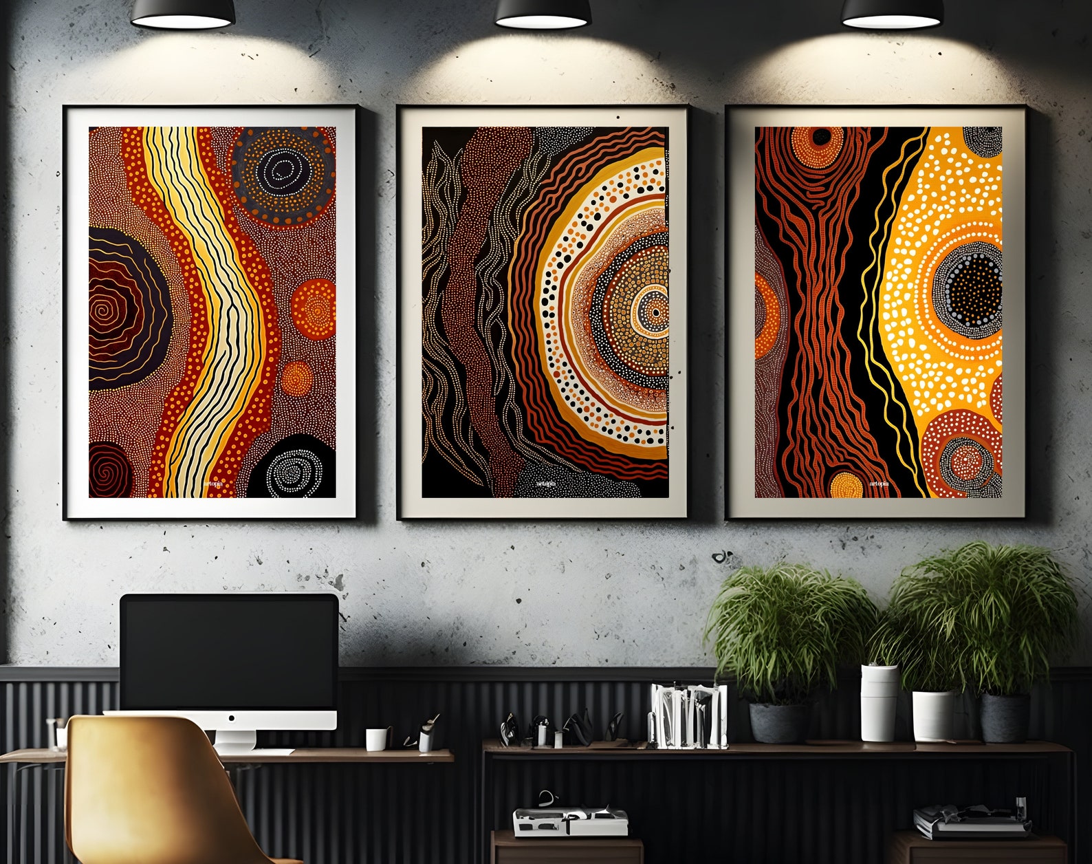 Aboriginal Art Originals, Set of 6, Indigenous Australian Ethnic Tribal ...