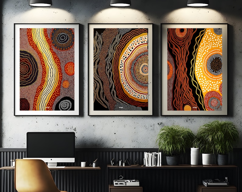 Aboriginal Art Originals, Set of 6, Indigenous Australian Ethnic Tribal ...