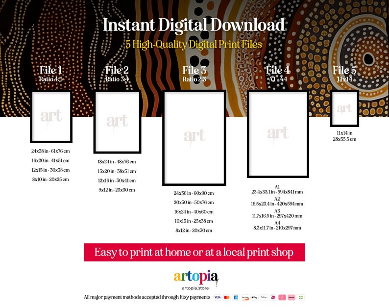 Aboriginal Art Originals, Set of 6, Indigenous Australian Ethnic Tribal ...
